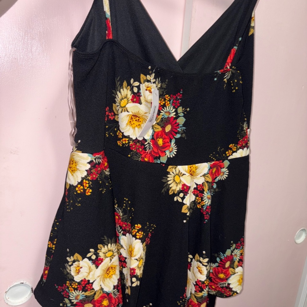 Floral Black Dress